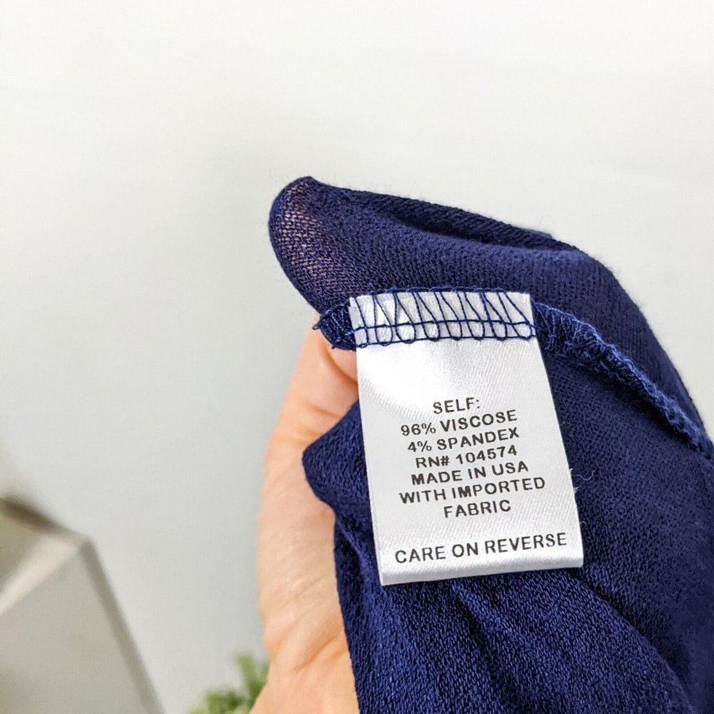 THE VANITY ROOM Women's NWT Navy Blue Surplice Faux Wrap Dress Size XL - Picture 5 of 7